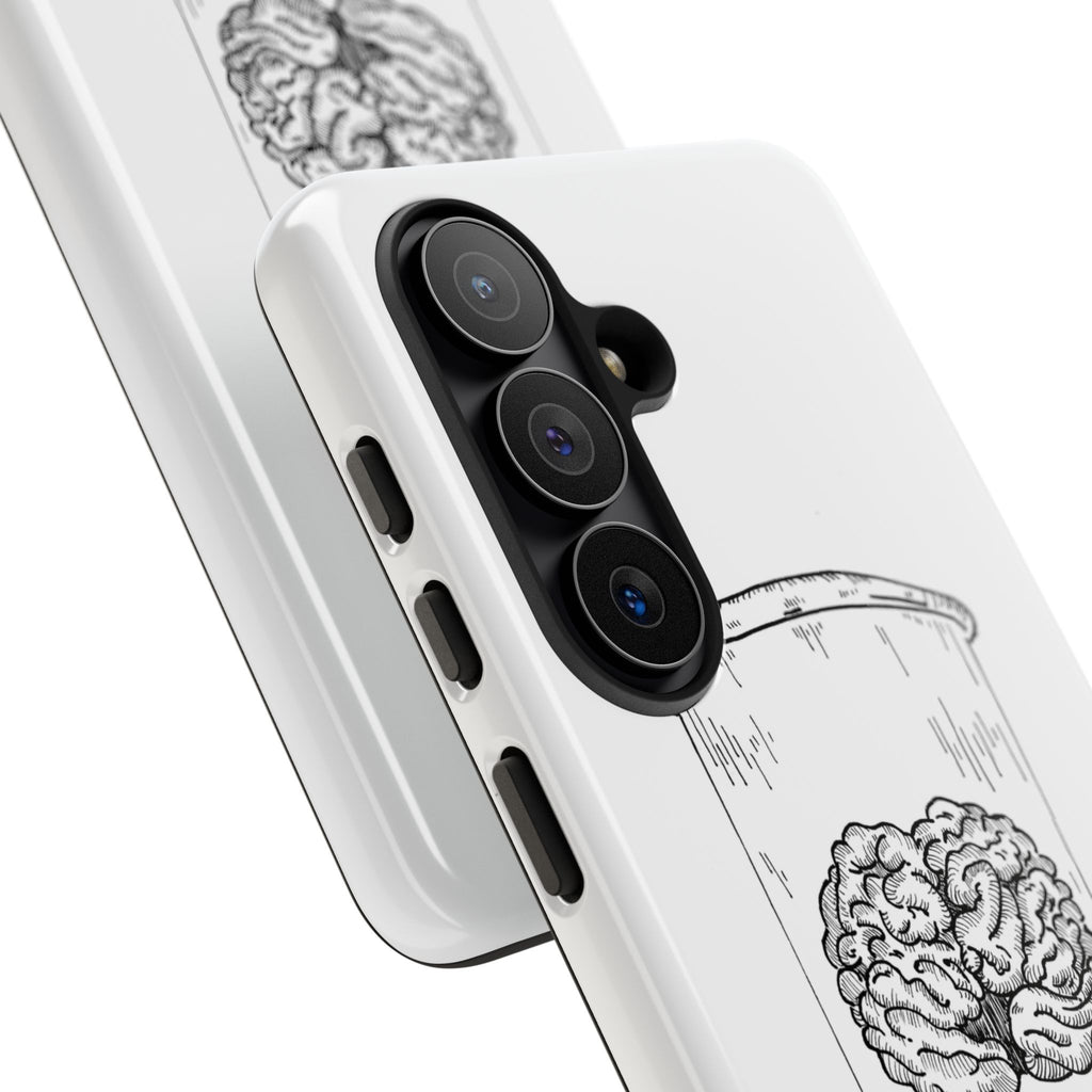 Phone Case "Nurture Your Mental Health" Brain Jar Illustration, Protective Slim Tough Case