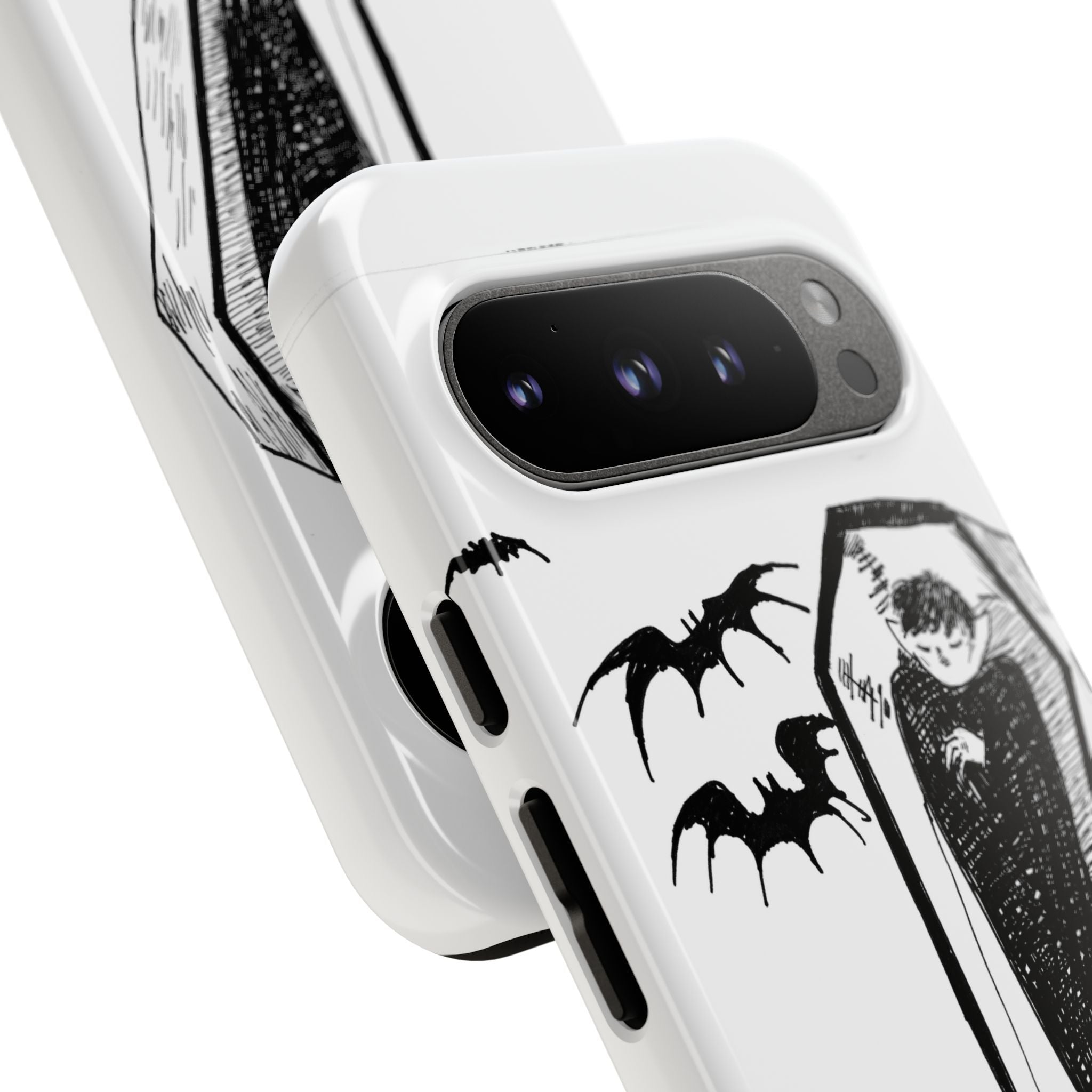 Phone Case Goth Coffin Illustration with “You’re allowed to rest without guilt”
