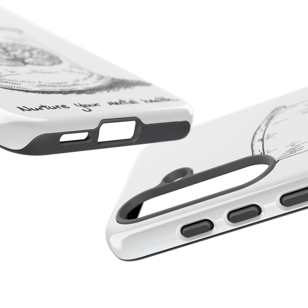 Phone Case "Nurture Your Mental Health" Brain Jar Illustration, Protective Slim Tough Case