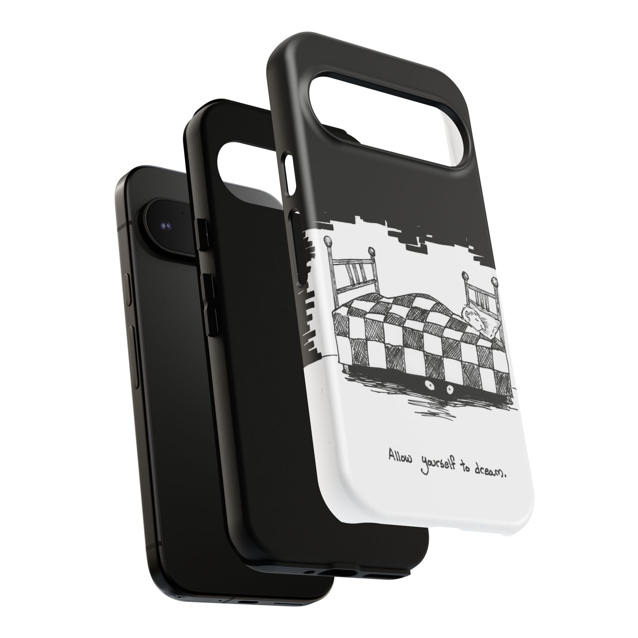 Phone Case 'Allow Yourself to Dream' Sketch Bed Black & White Protective Case