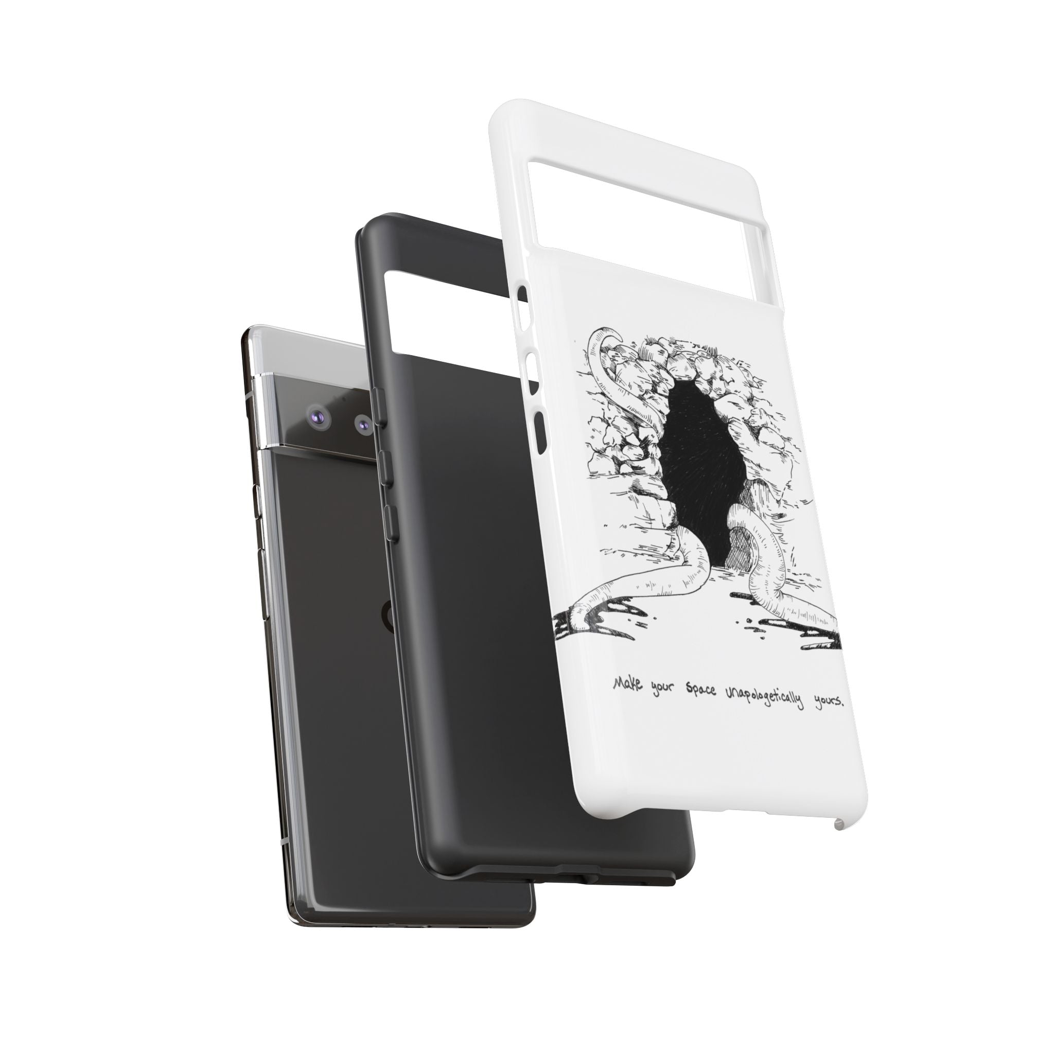 Phone Case - Gothic Illustration with ‘Make Your Home Graciously Yours’ Quote