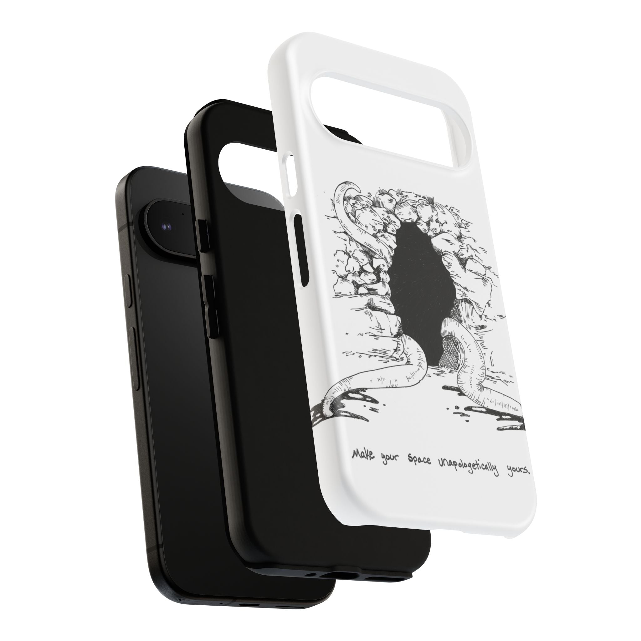 Phone Case - Gothic Illustration with ‘Make Your Home Graciously Yours’ Quote