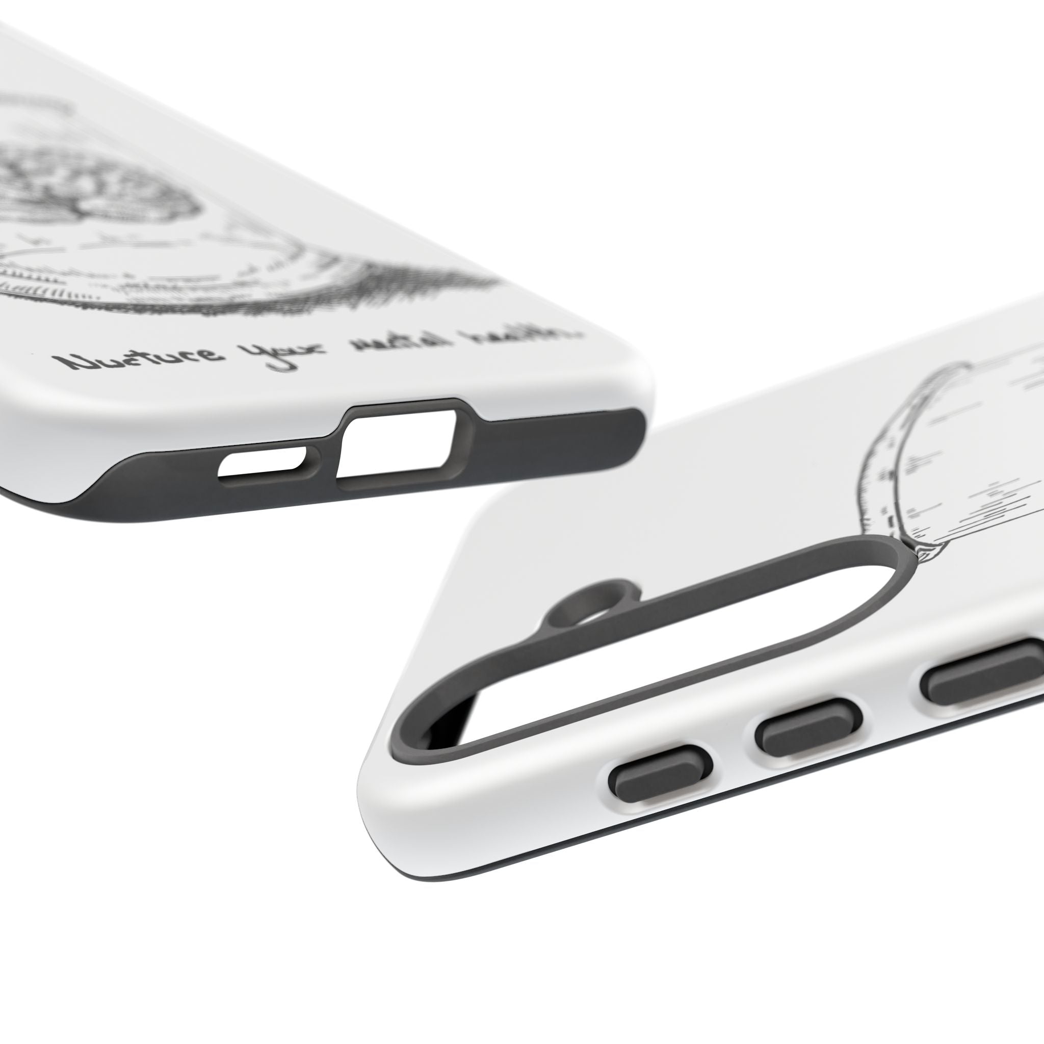 Phone Case "Nurture Your Mental Health" Brain Jar Illustration, Protective Slim Tough Case