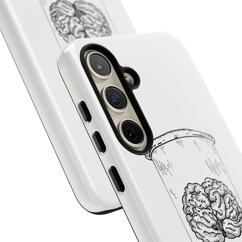 Phone Case "Nurture Your Mental Health" Brain Jar Illustration, Protective Slim Tough Case