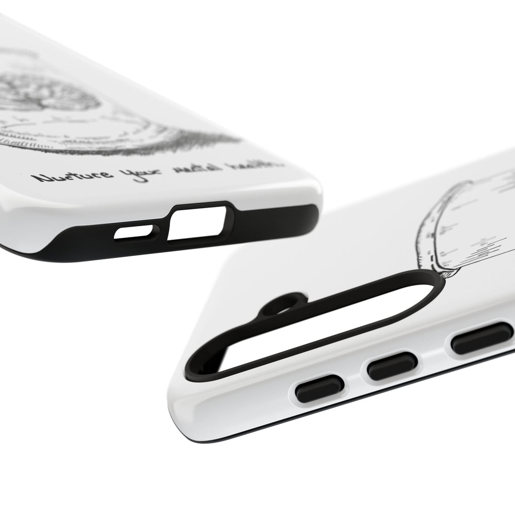 Phone Case "Nurture Your Mental Health" Brain Jar Illustration, Protective Slim Tough Case