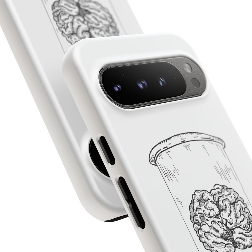 Phone Case "Nurture Your Mental Health" Brain Jar Illustration, Protective Slim Tough Case