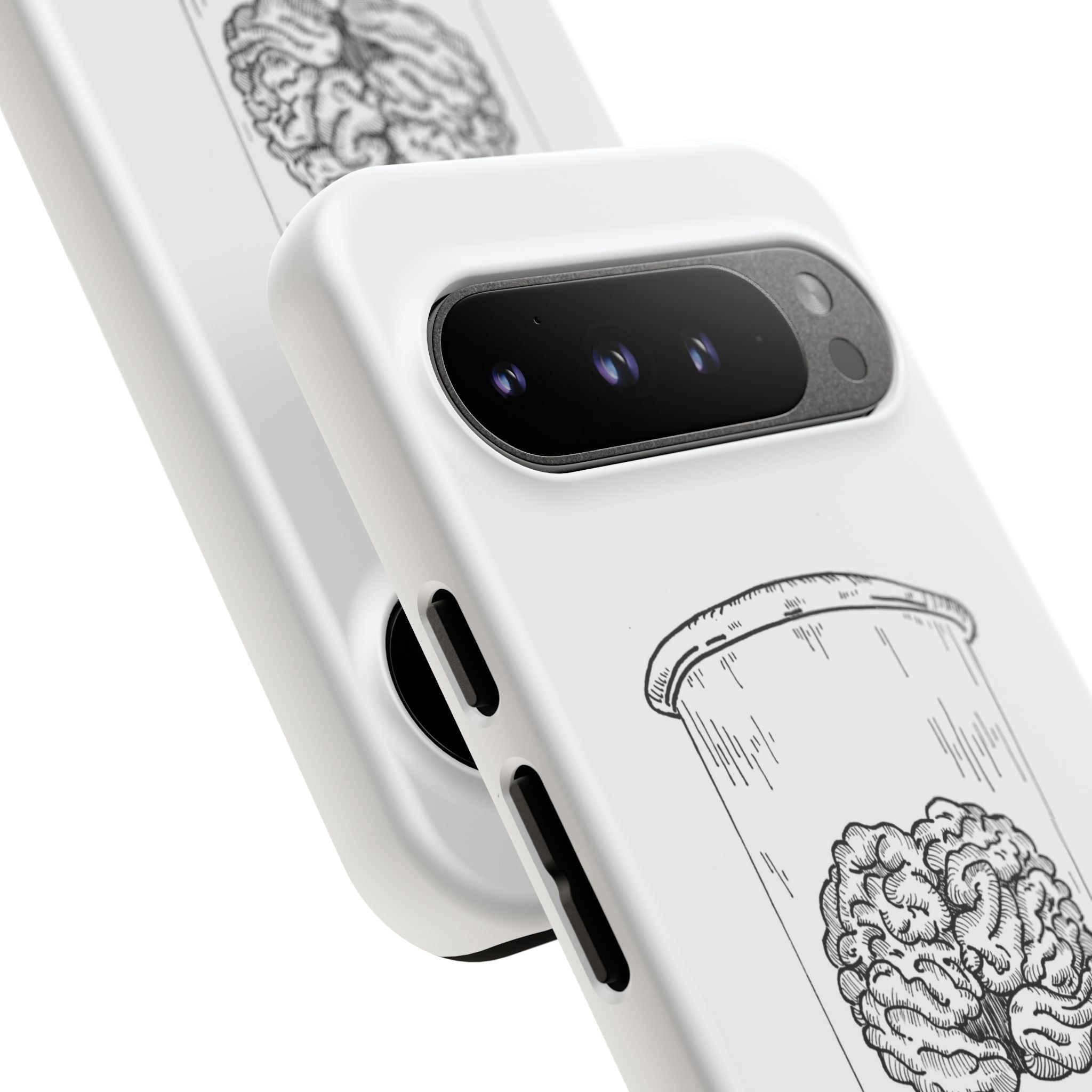 Phone Case "Nurture Your Mental Health" Brain Jar Illustration, Protective Slim Tough Case