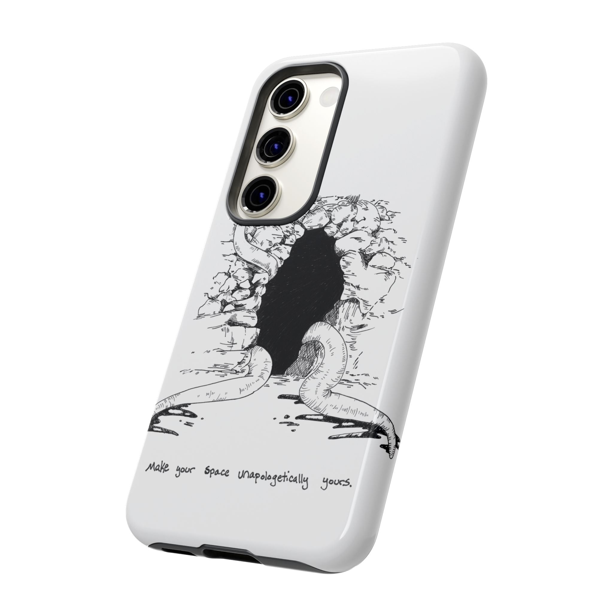 Phone Case - Gothic Illustration with ‘Make Your Home Graciously Yours’ Quote