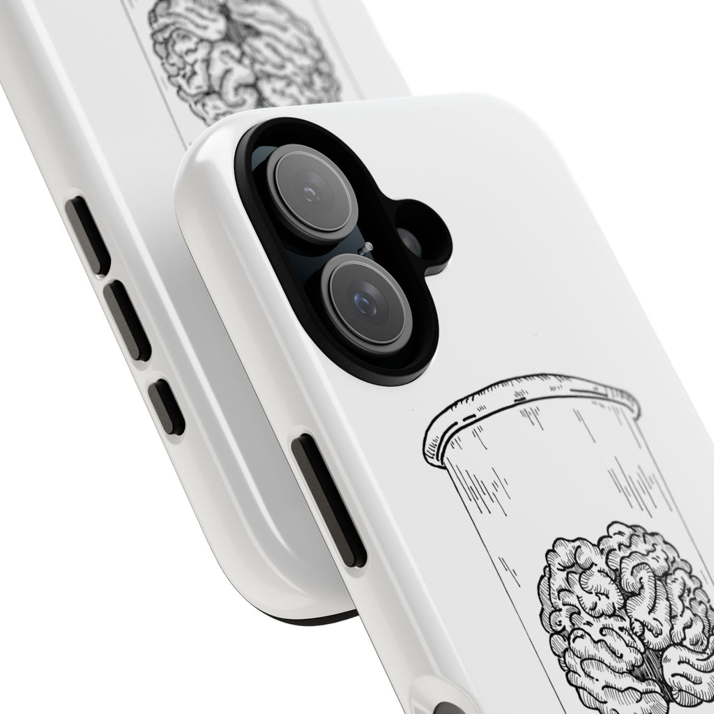 Phone Case "Nurture Your Mental Health" Brain Jar Illustration, Protective Slim Tough Case