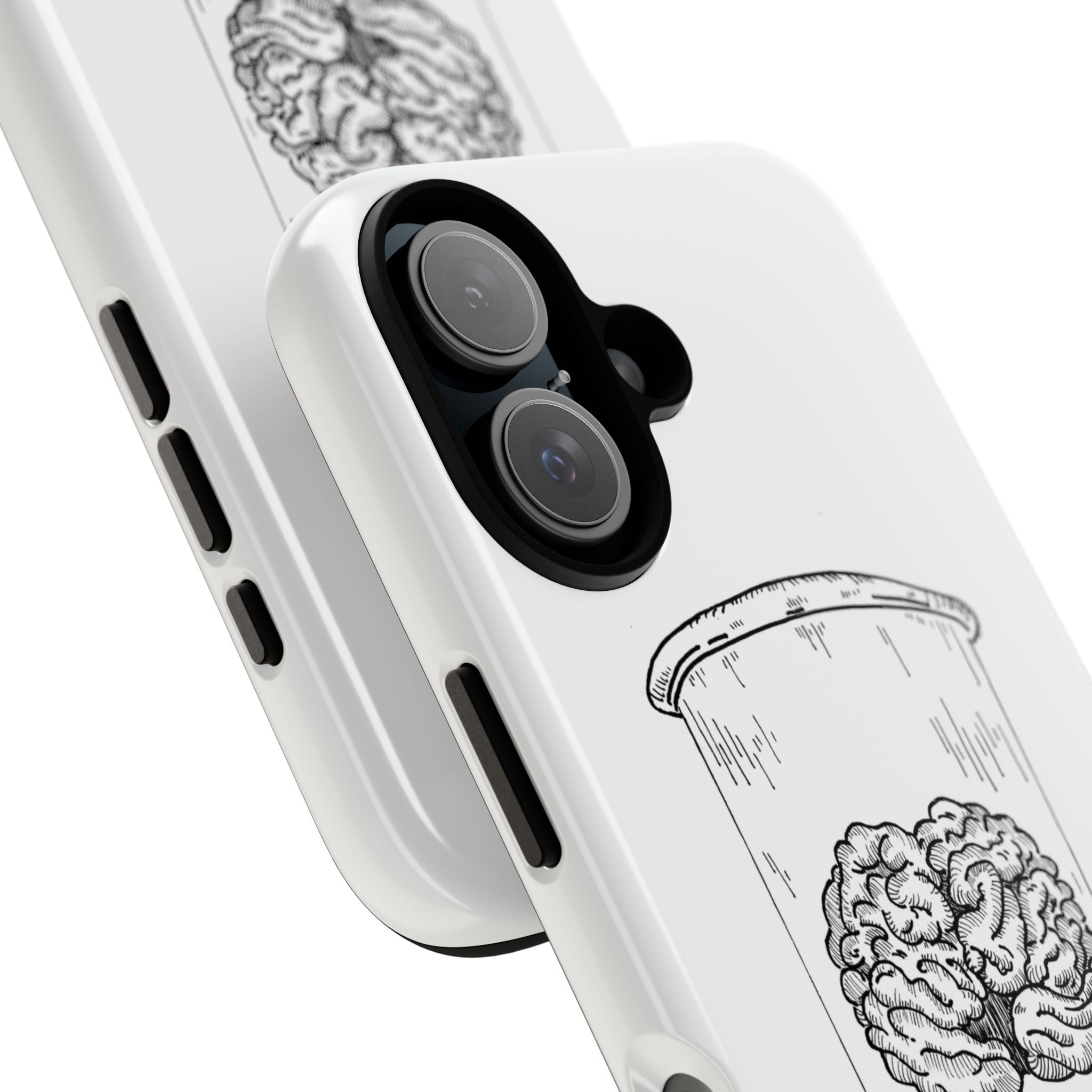 Phone Case "Nurture Your Mental Health" Brain Jar Illustration, Protective Slim Tough Case