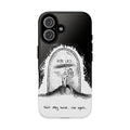 Phone Case 'Here Lies' Gothic Tombstone Design (Don’t Stay Buried, Rise Again)