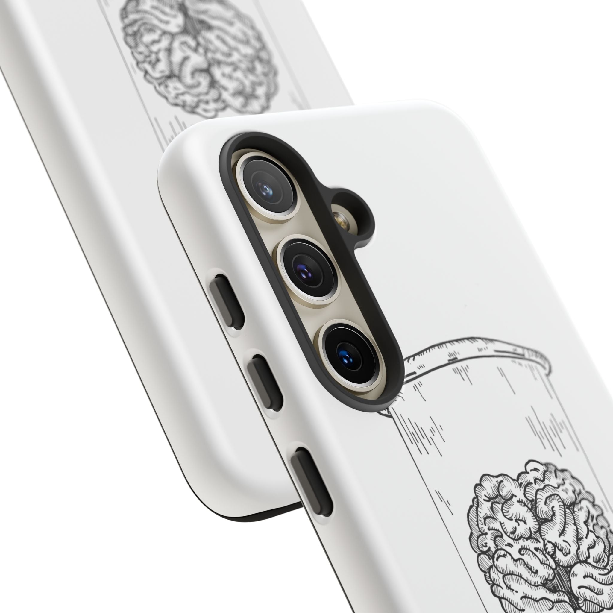 Phone Case "Nurture Your Mental Health" Brain Jar Illustration, Protective Slim Tough Case