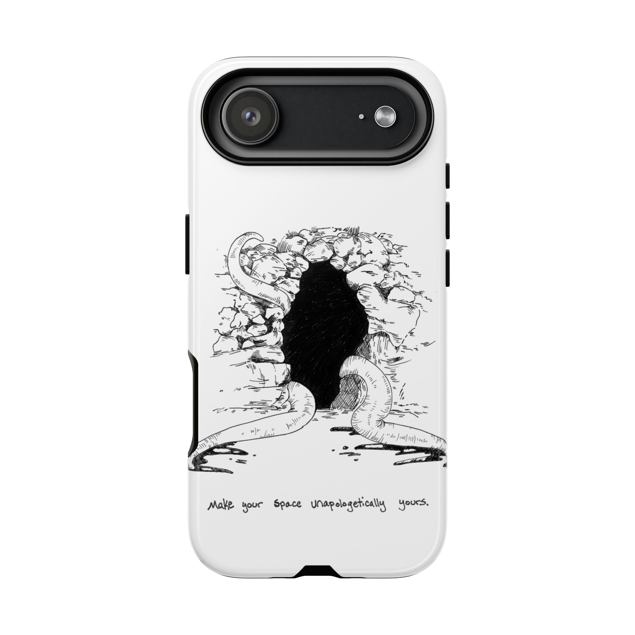 Phone Case - Gothic Illustration with ‘Make Your Home Graciously Yours’ Quote