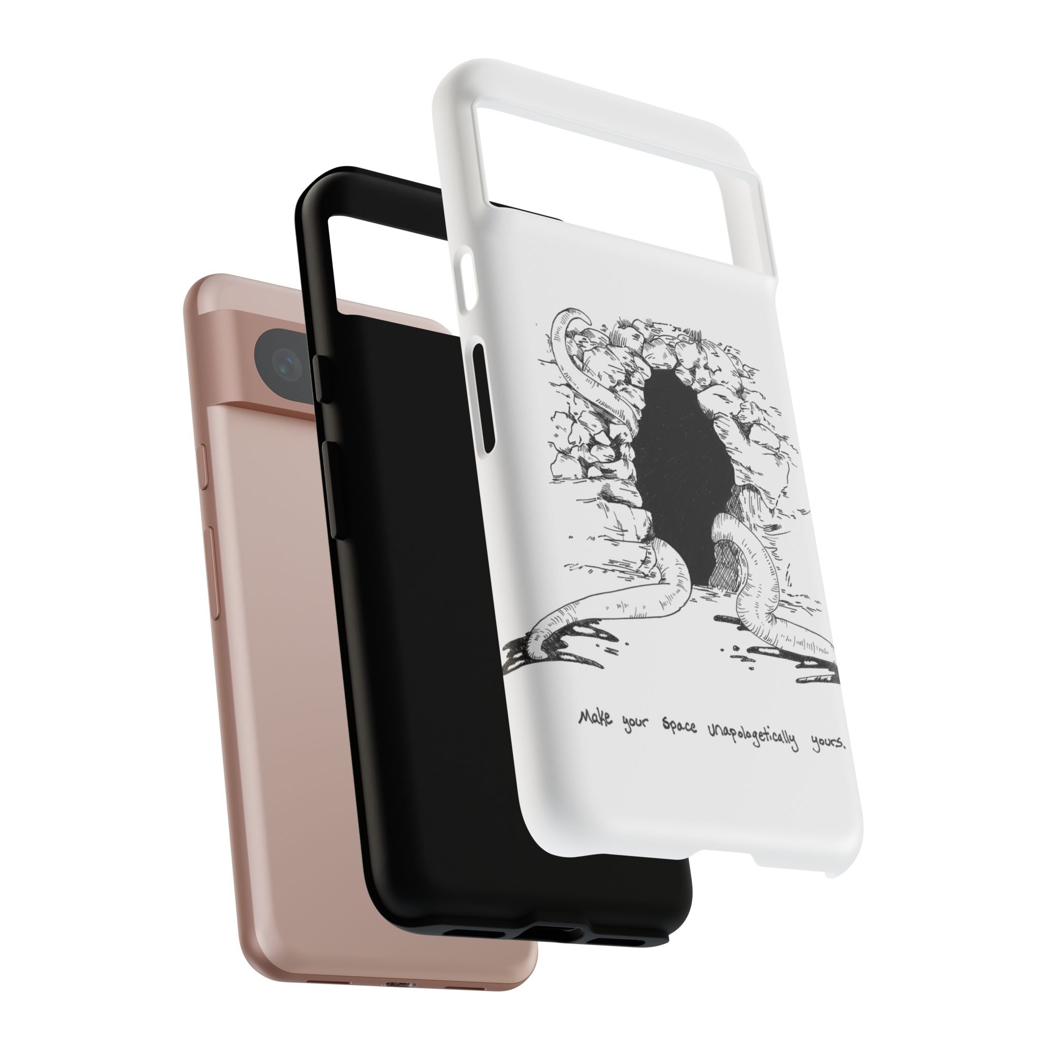 Phone Case - Gothic Illustration with ‘Make Your Home Graciously Yours’ Quote