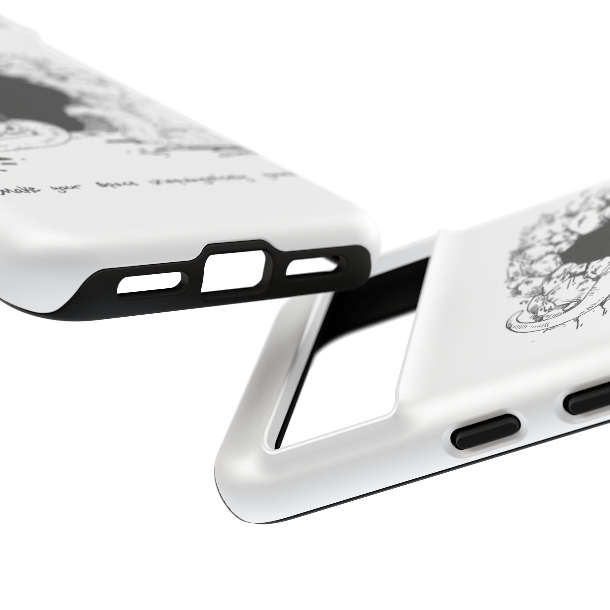 Phone Case - Gothic Illustration with ‘Make Your Home Graciously Yours’ Quote