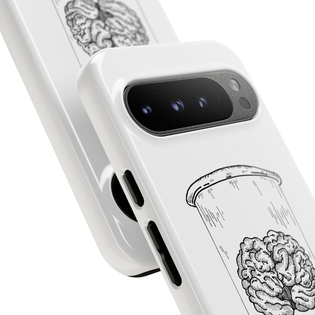 Phone Case "Nurture Your Mental Health" Brain Jar Illustration, Protective Slim Tough Case