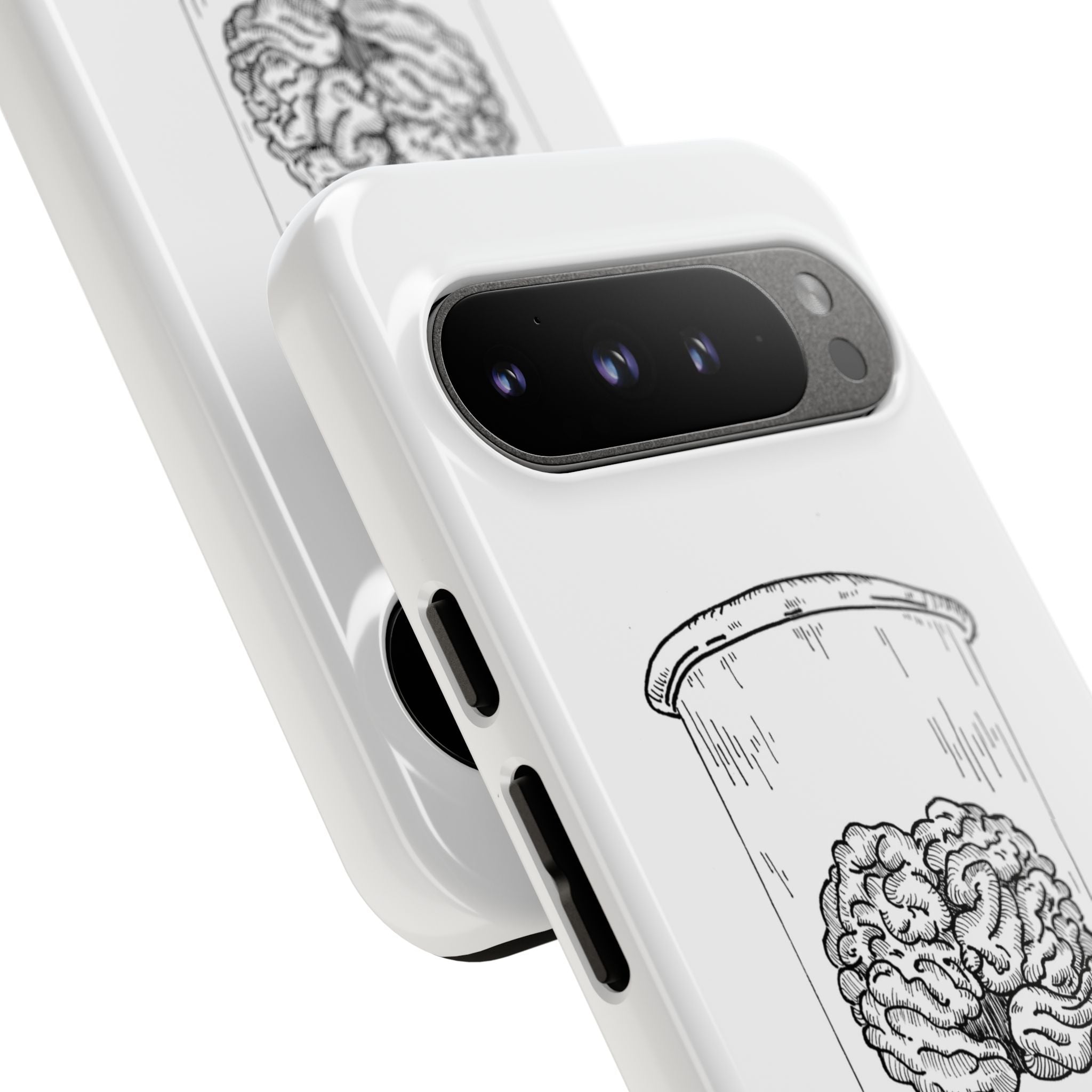Phone Case "Nurture Your Mental Health" Brain Jar Illustration, Protective Slim Tough Case