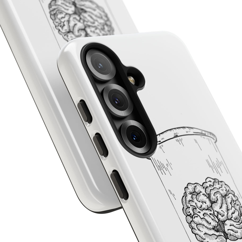Phone Case "Nurture Your Mental Health" Brain Jar Illustration, Protective Slim Tough Case