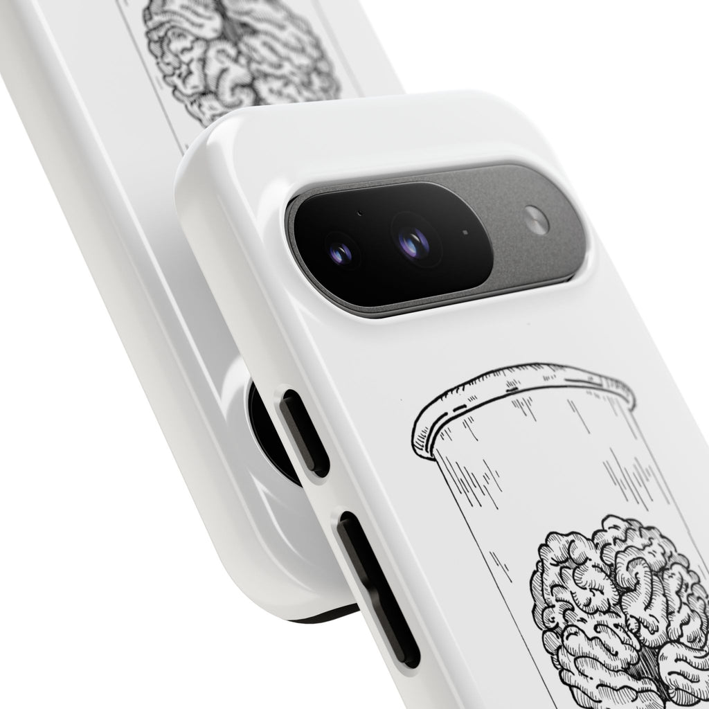 Phone Case "Nurture Your Mental Health" Brain Jar Illustration, Protective Slim Tough Case