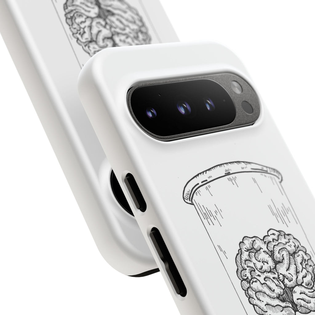Phone Case "Nurture Your Mental Health" Brain Jar Illustration, Protective Slim Tough Case