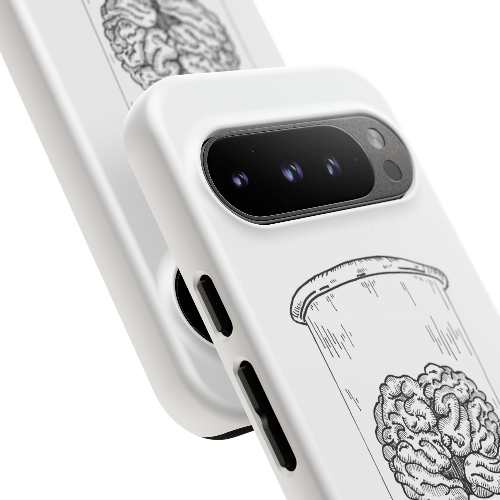 Phone Case "Nurture Your Mental Health" Brain Jar Illustration, Protective Slim Tough Case