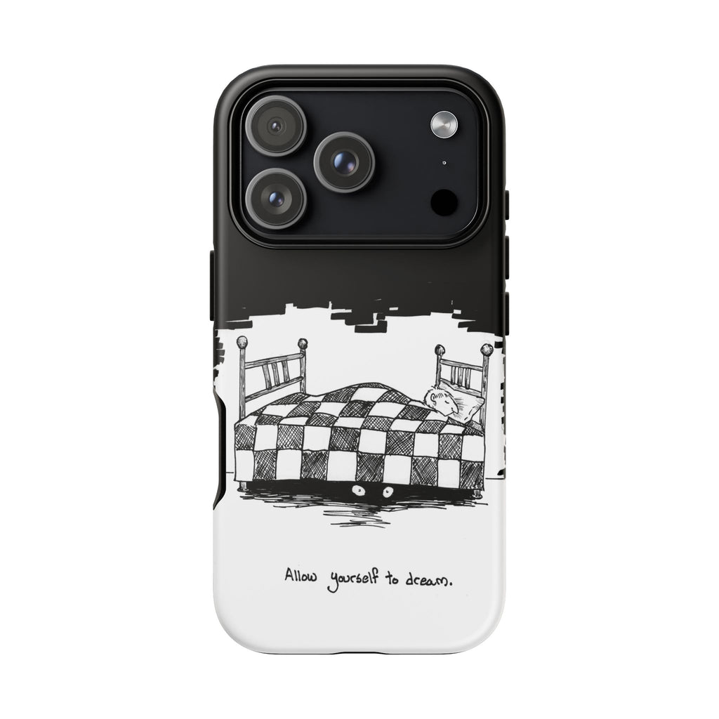 Phone Case 'Allow Yourself to Dream' Sketch Bed Black & White Protective Case