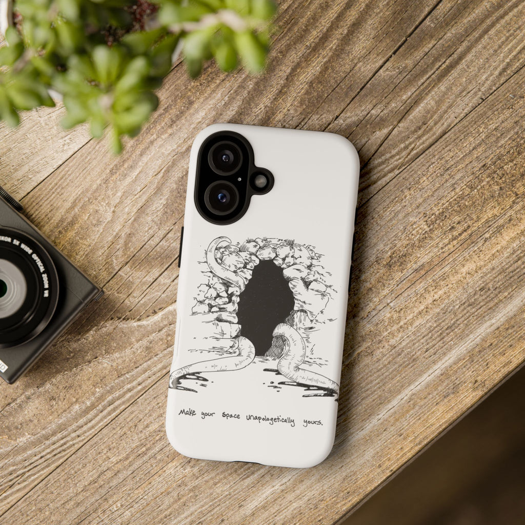 Phone Case - Gothic Illustration with ‘Make Your Home Graciously Yours’ Quote