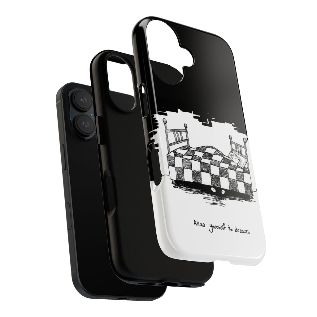 Phone Case 'Allow Yourself to Dream' Sketch Bed Black & White Protective Case