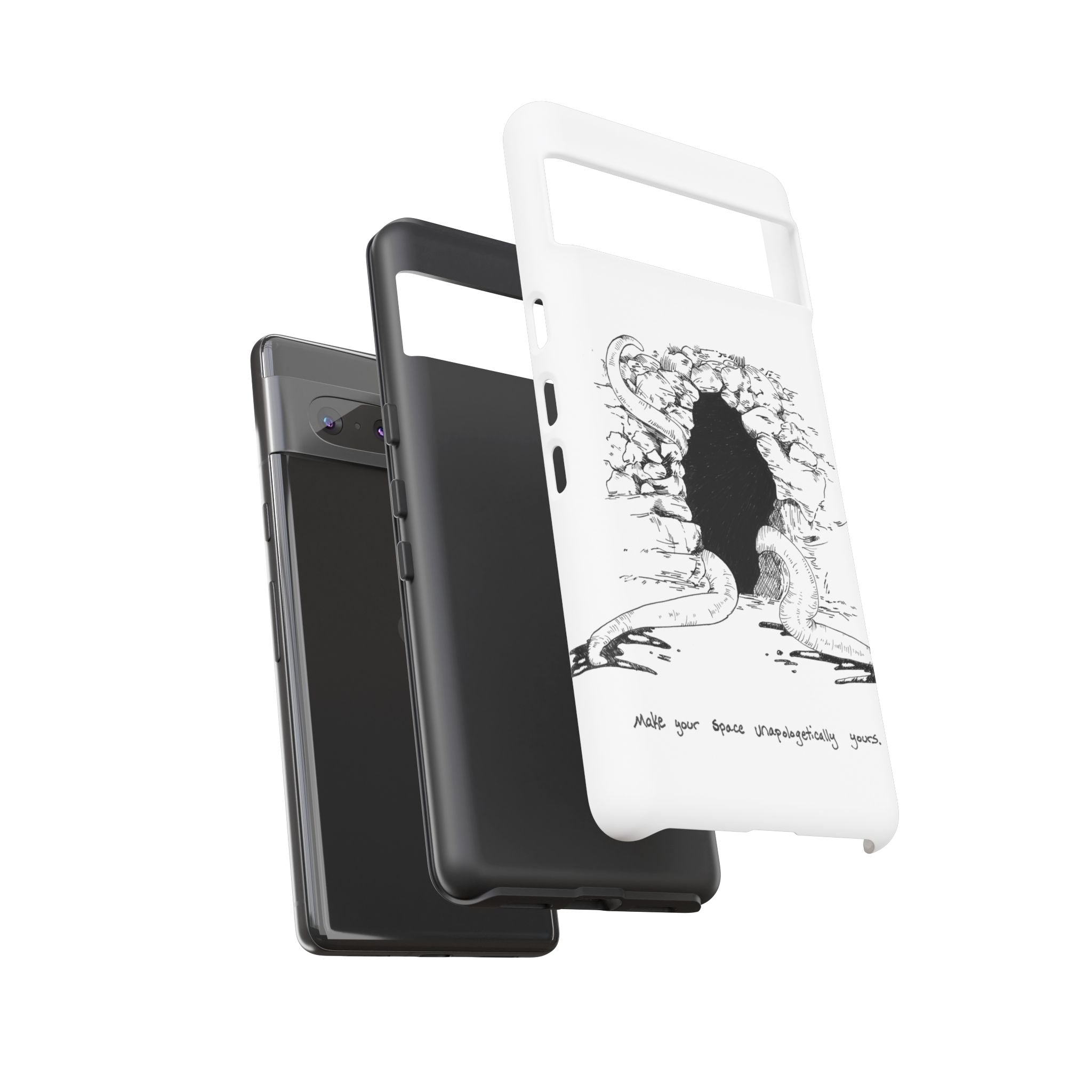 Phone Case - Gothic Illustration with ‘Make Your Home Graciously Yours’ Quote