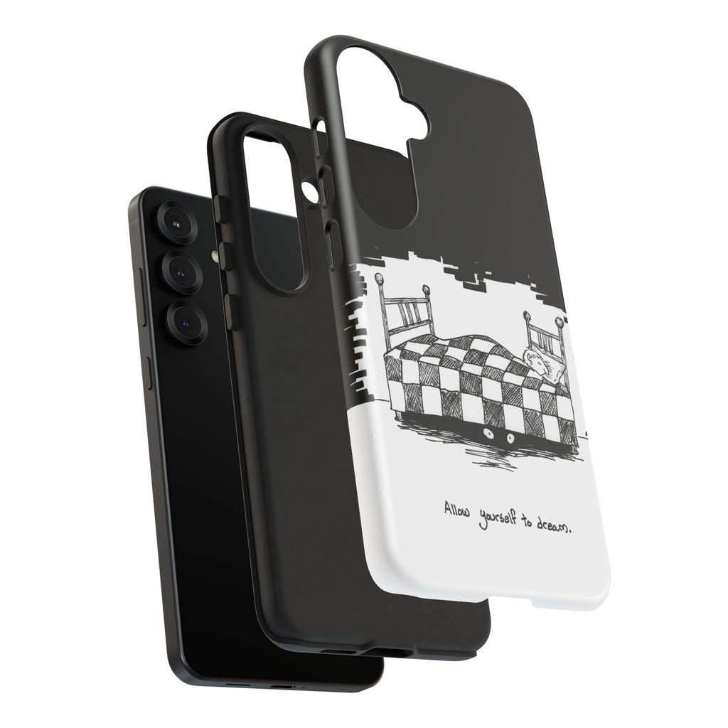 Phone Case 'Allow Yourself to Dream' Sketch Bed Black & White Protective Case