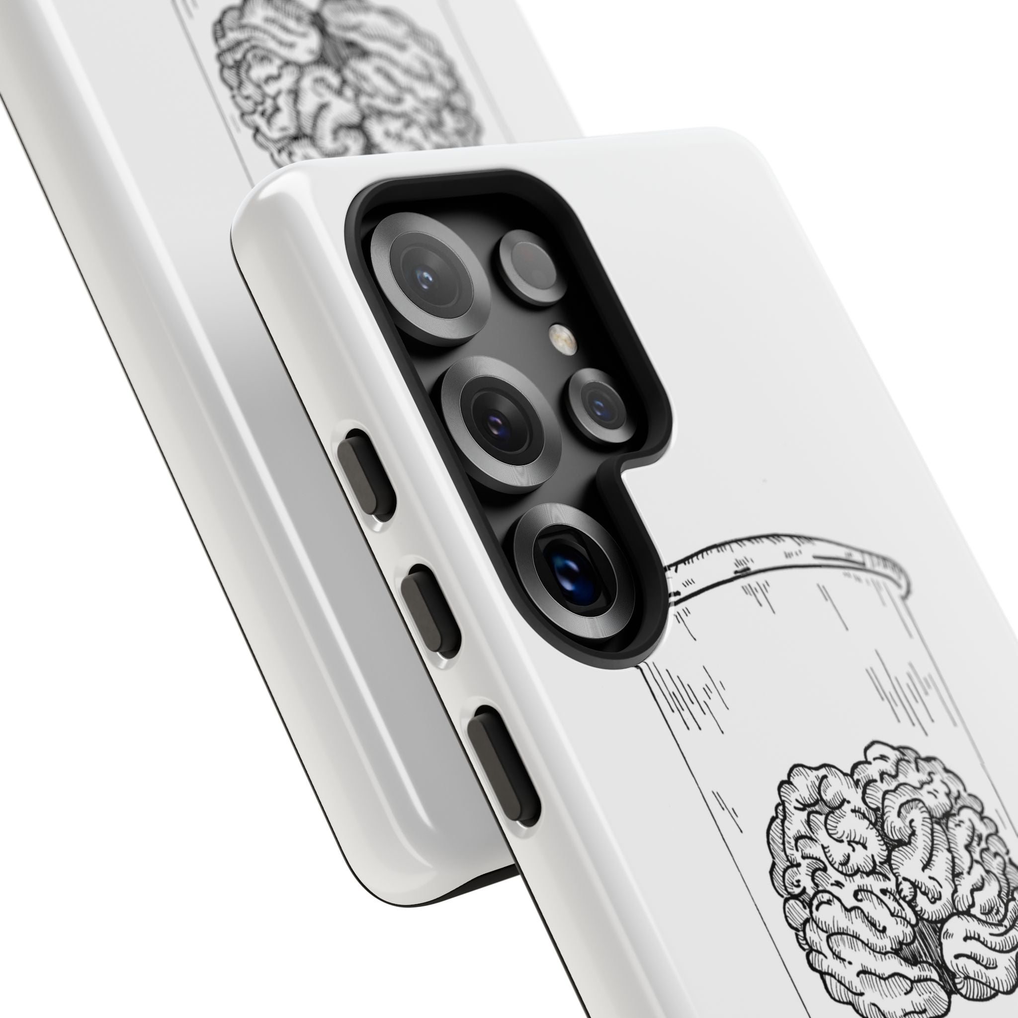Phone Case "Nurture Your Mental Health" Brain Jar Illustration, Protective Slim Tough Case