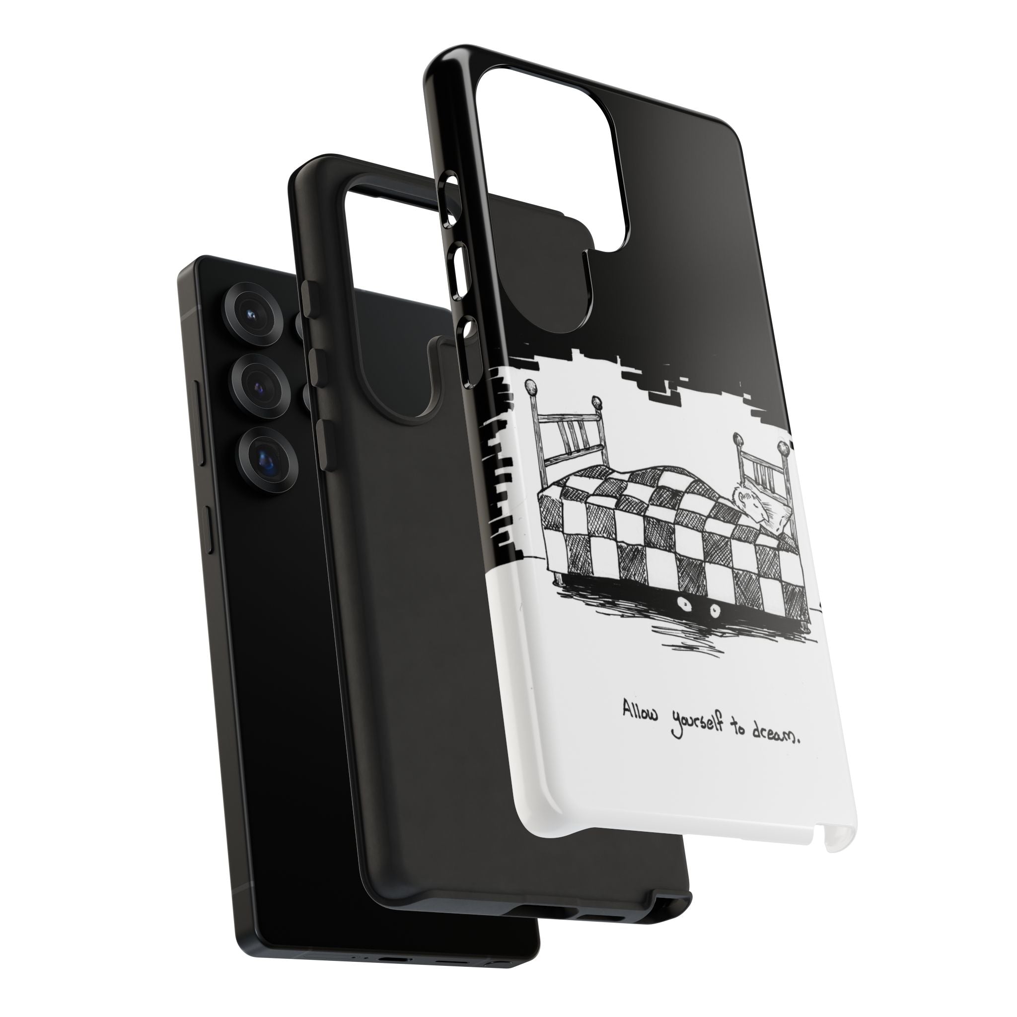 Phone Case 'Allow Yourself to Dream' Sketch Bed Black & White Protective Case