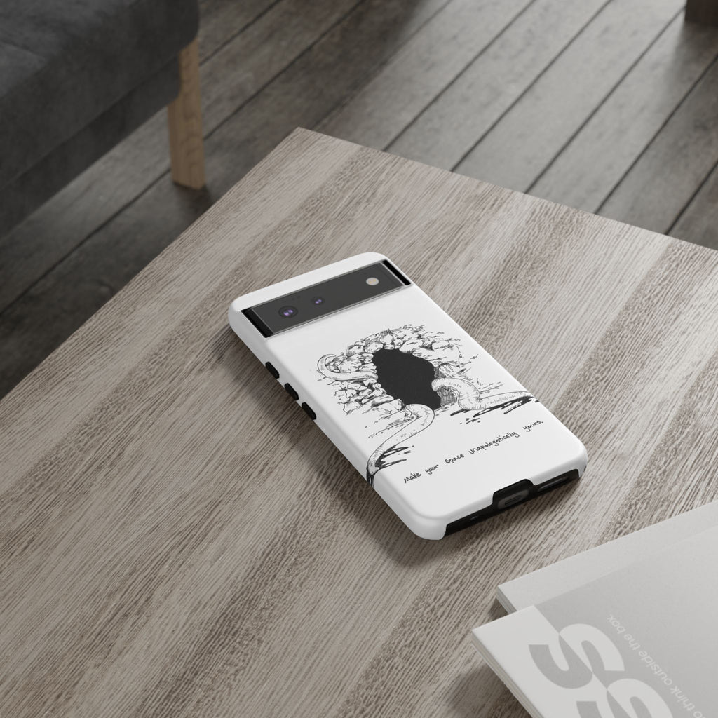 Phone Case - Gothic Illustration with ‘Make Your Home Graciously Yours’ Quote