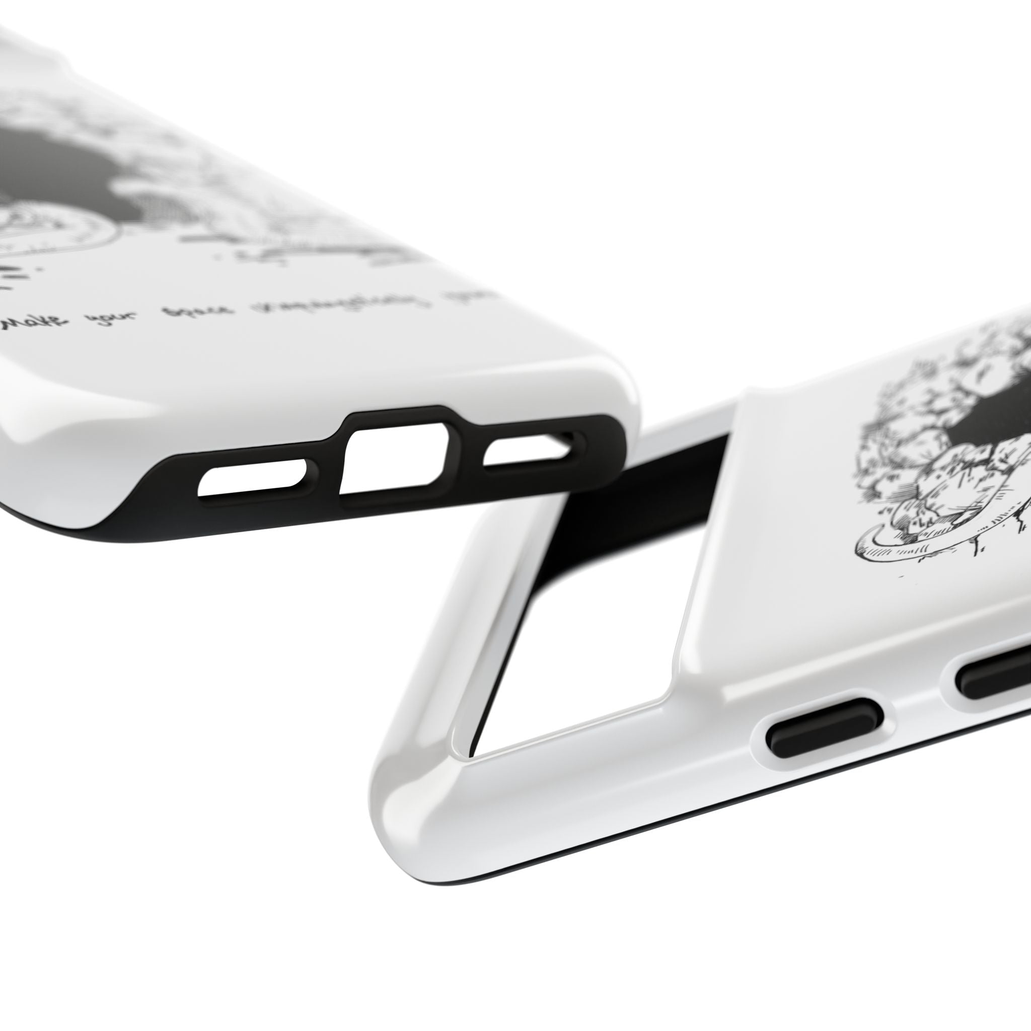Phone Case - Gothic Illustration with ‘Make Your Home Graciously Yours’ Quote