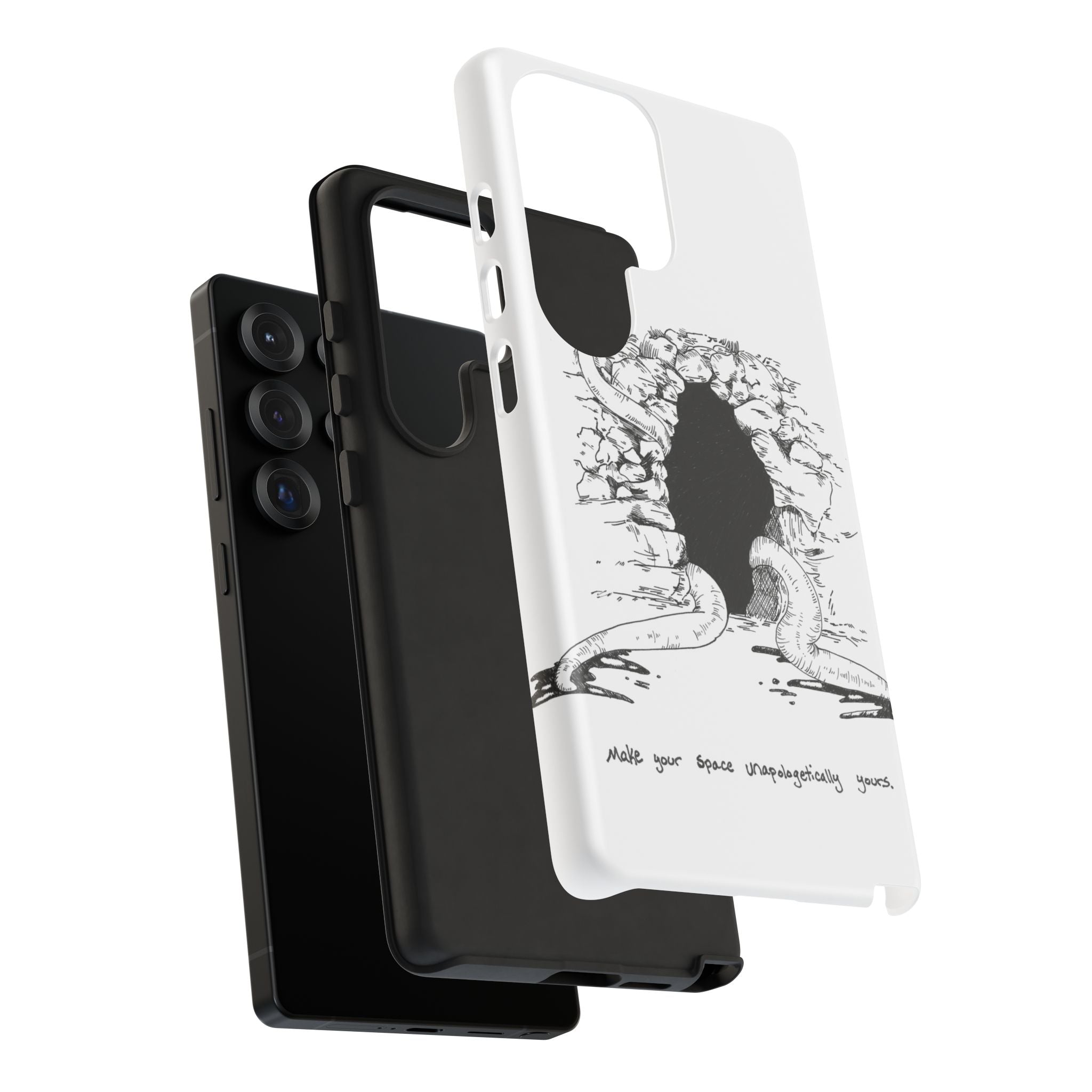 Phone Case - Gothic Illustration with ‘Make Your Home Graciously Yours’ Quote