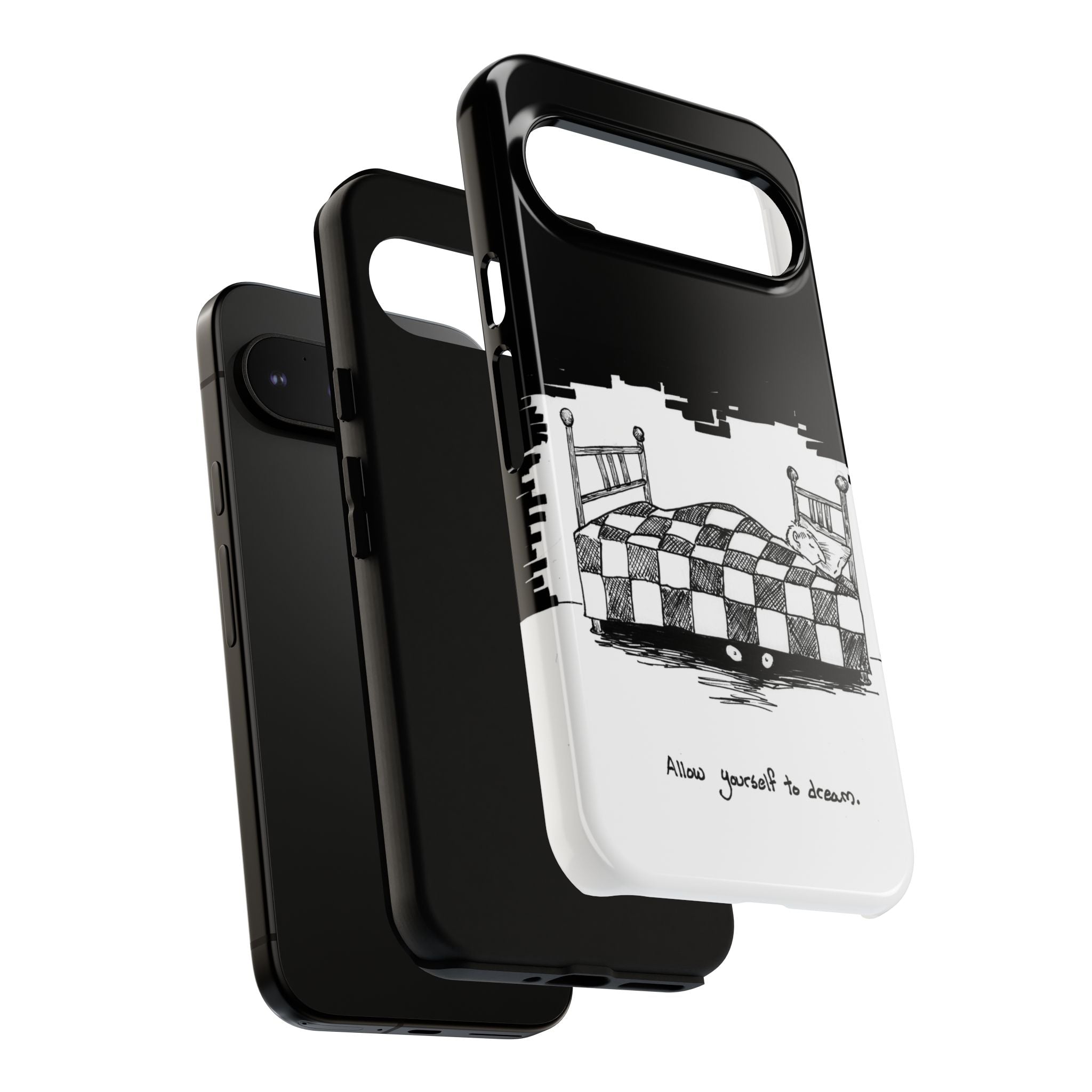 Phone Case 'Allow Yourself to Dream' Sketch Bed Black & White Protective Case