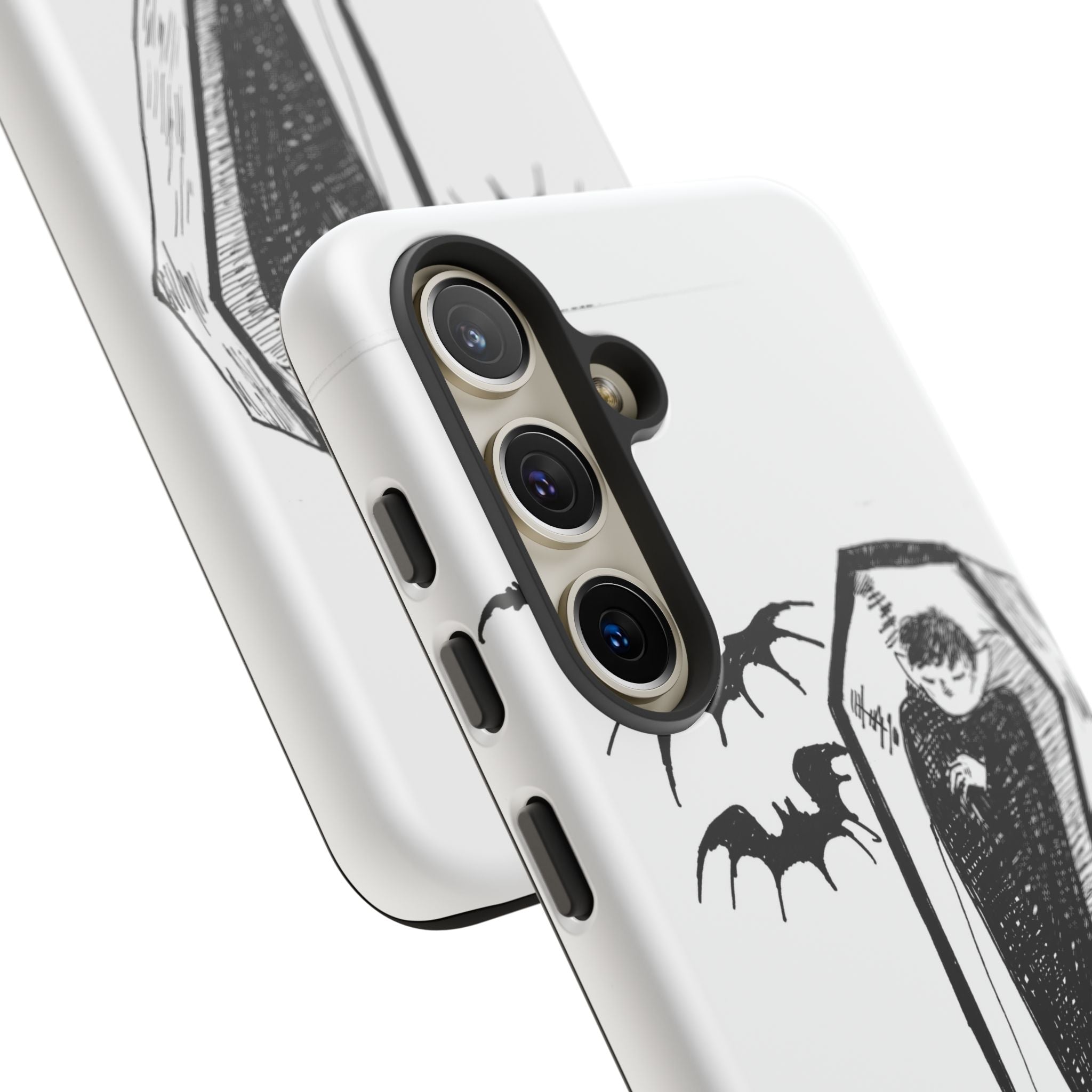 Phone Case Goth Coffin Illustration with “You’re allowed to rest without guilt”