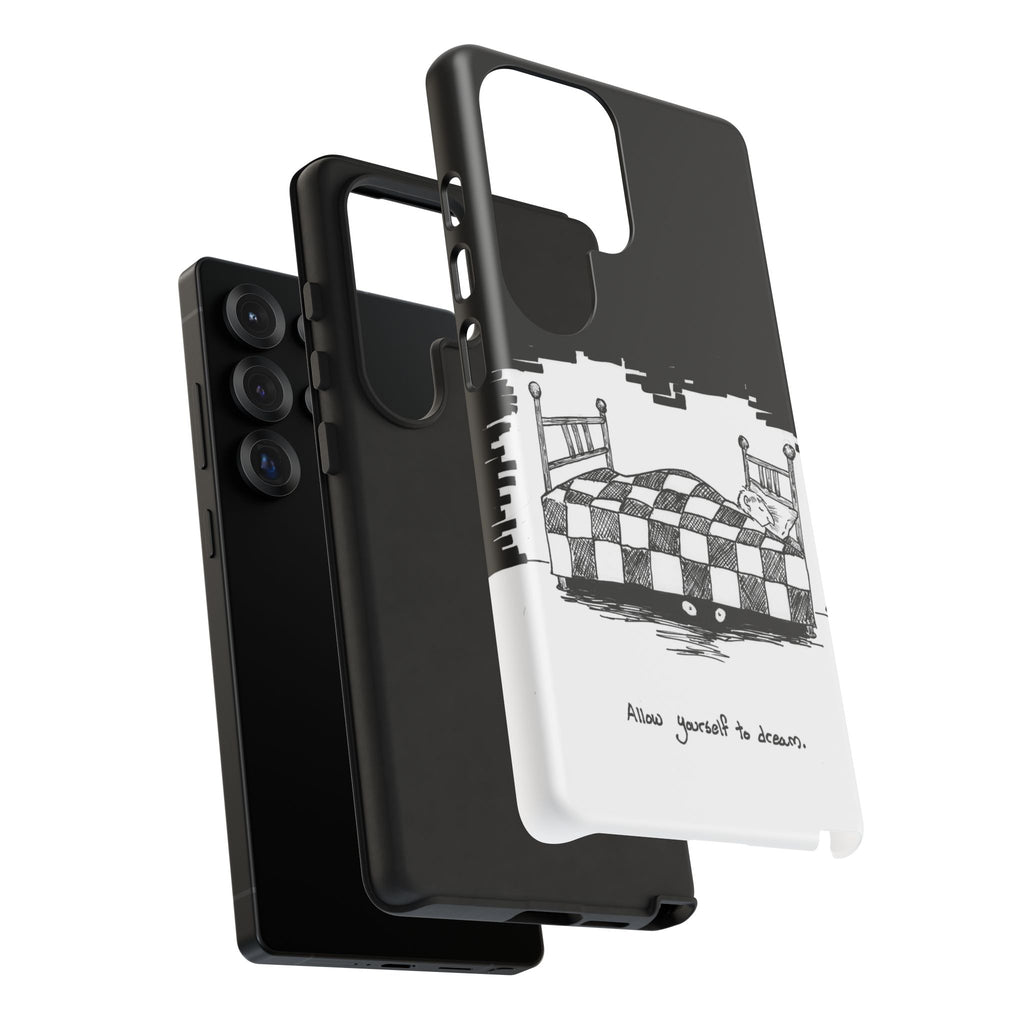 Phone Case 'Allow Yourself to Dream' Sketch Bed Black & White Protective Case