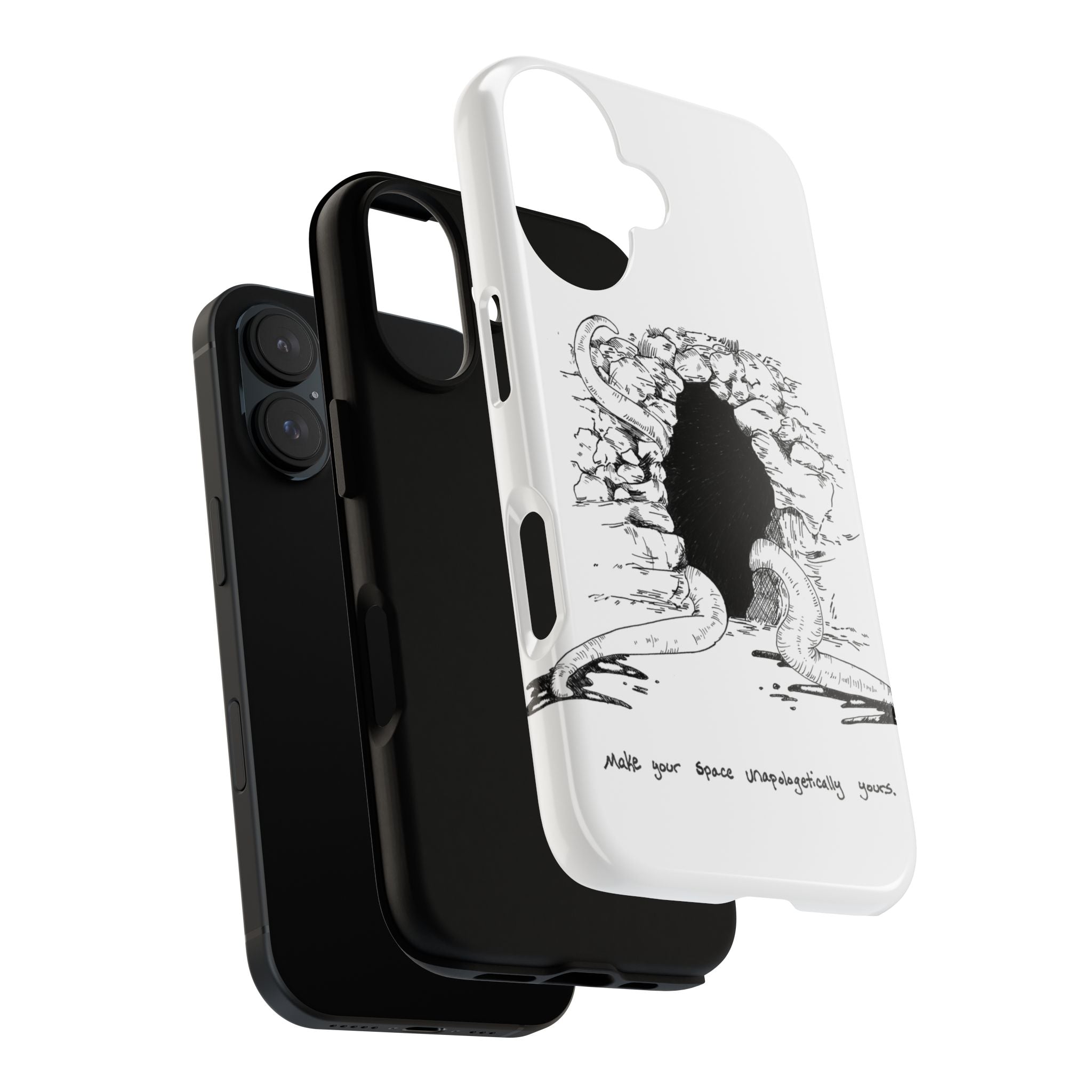 Phone Case - Gothic Illustration with ‘Make Your Home Graciously Yours’ Quote