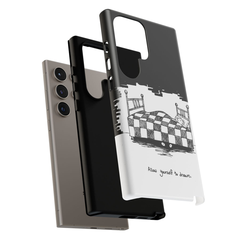 Phone Case 'Allow Yourself to Dream' Sketch Bed Black & White Protective Case