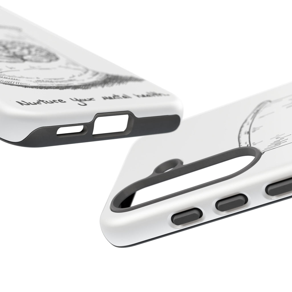 Phone Case "Nurture Your Mental Health" Brain Jar Illustration, Protective Slim Tough Case