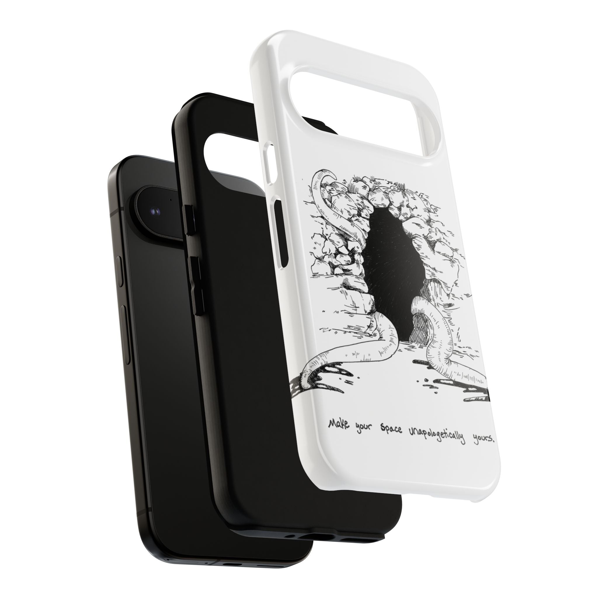 Phone Case - Gothic Illustration with ‘Make Your Home Graciously Yours’ Quote