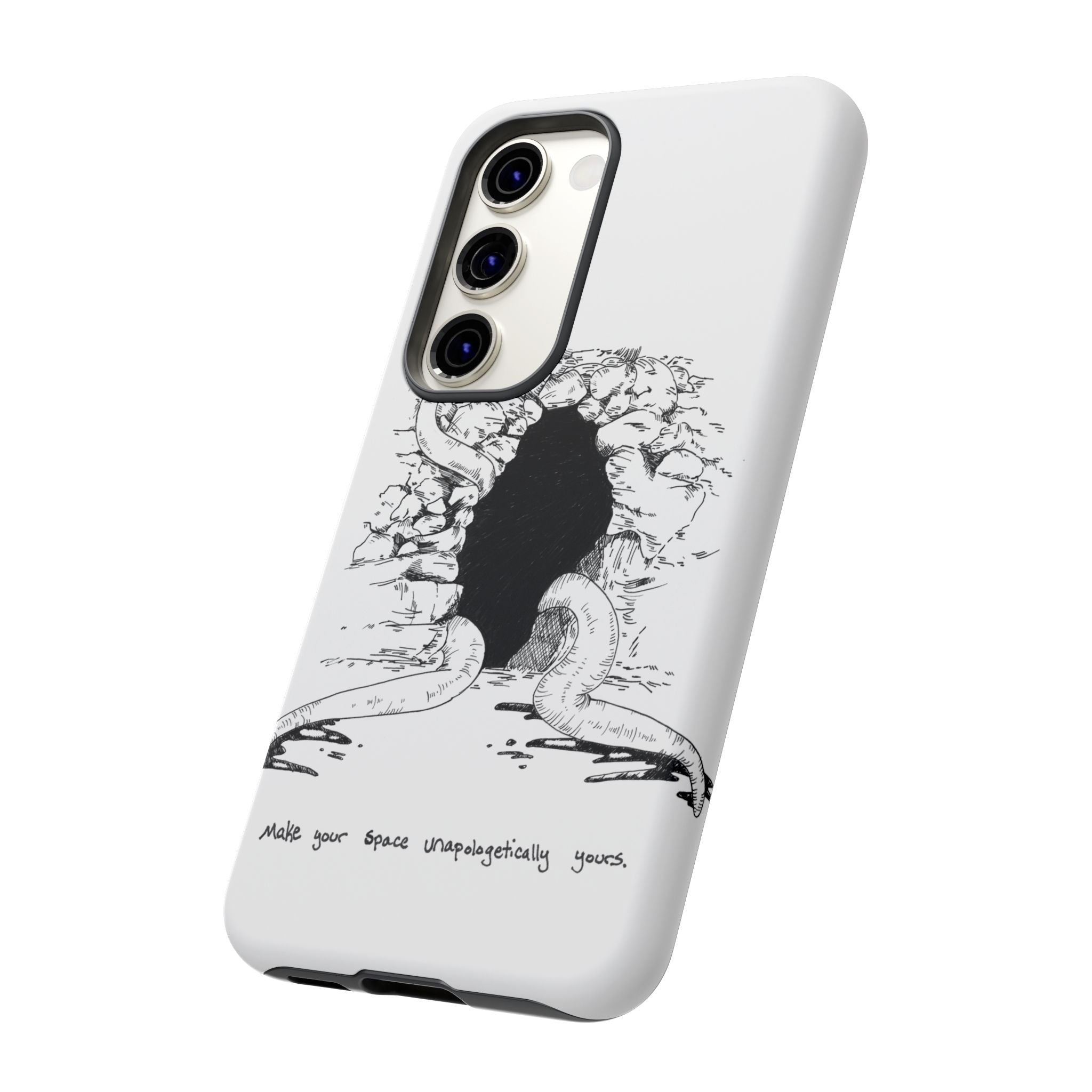 Phone Case - Gothic Illustration with ‘Make Your Home Graciously Yours’ Quote