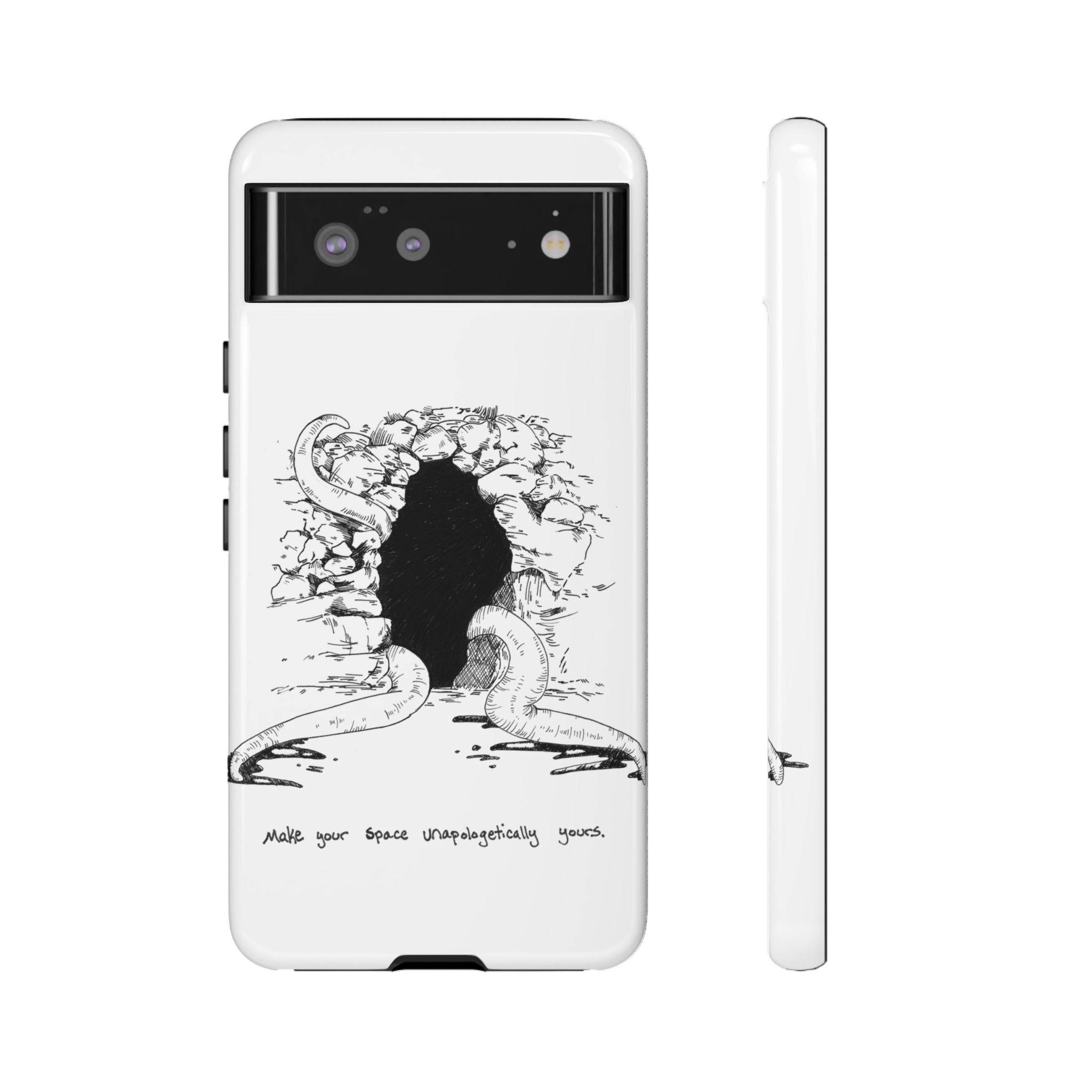 Phone Case - Gothic Illustration with ‘Make Your Home Graciously Yours’ Quote