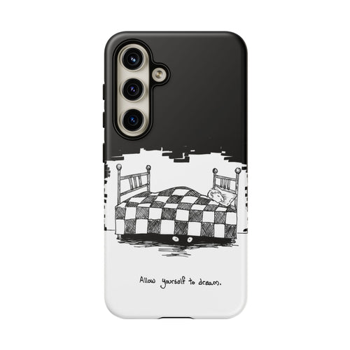 Phone Case 'Allow Yourself to Dream' Sketch Bed Black & White Protective Case