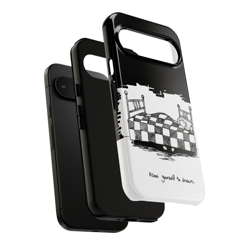 Phone Case 'Allow Yourself to Dream' Sketch Bed Black & White Protective Case