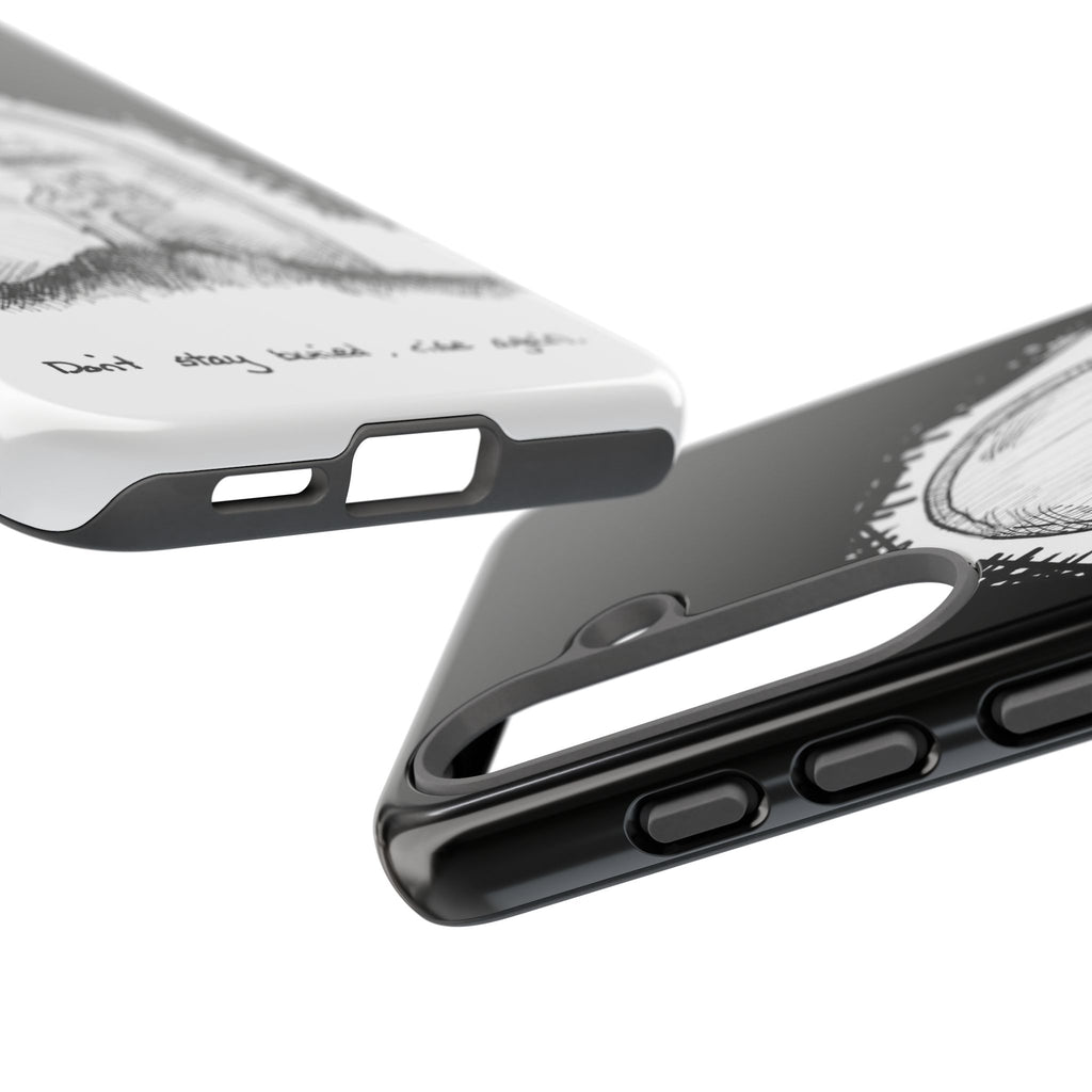 Phone Case 'Here Lies' Gothic Tombstone Design (Don’t Stay Buried, Rise Again)