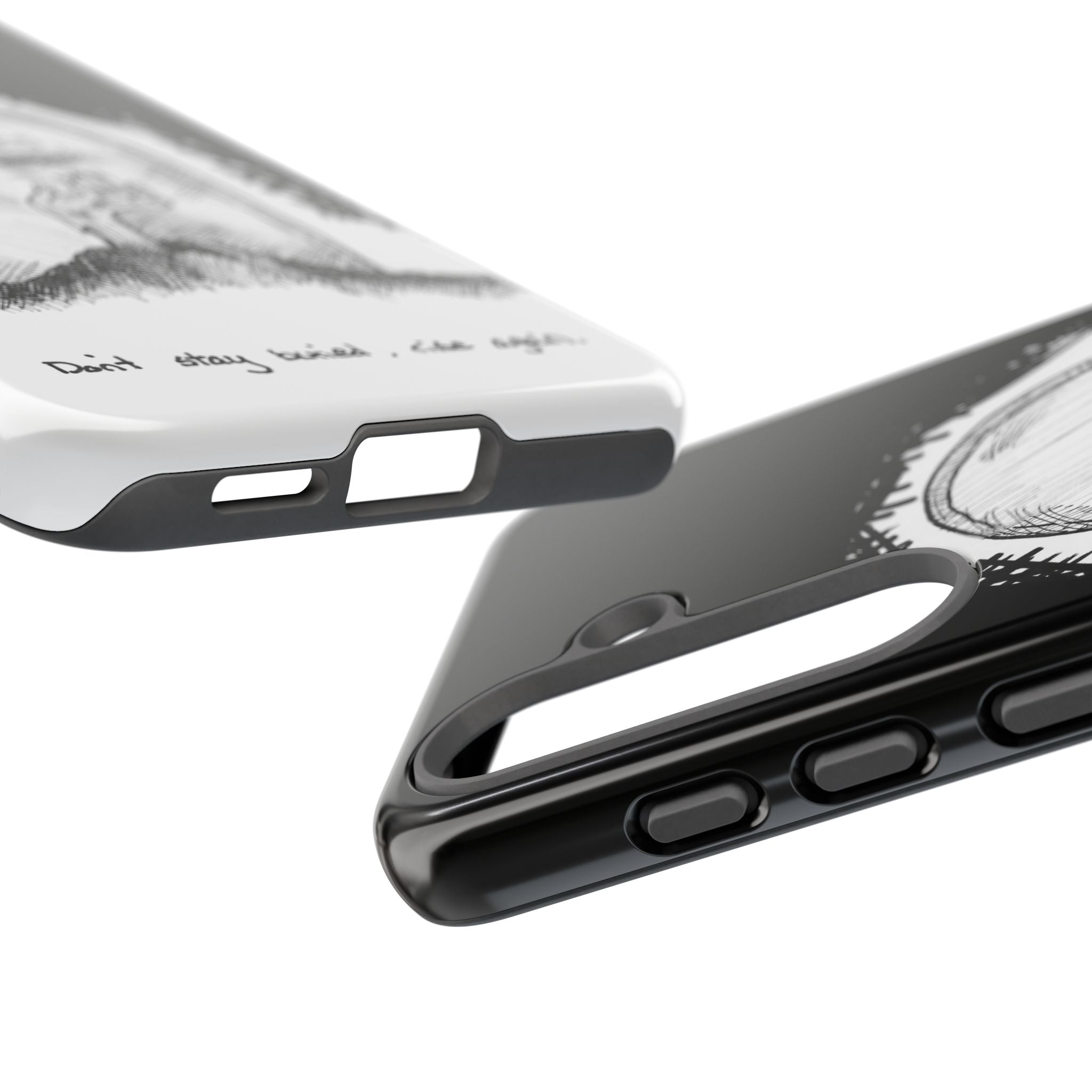 Phone Case 'Here Lies' Gothic Tombstone Design (Don’t Stay Buried, Rise Again)