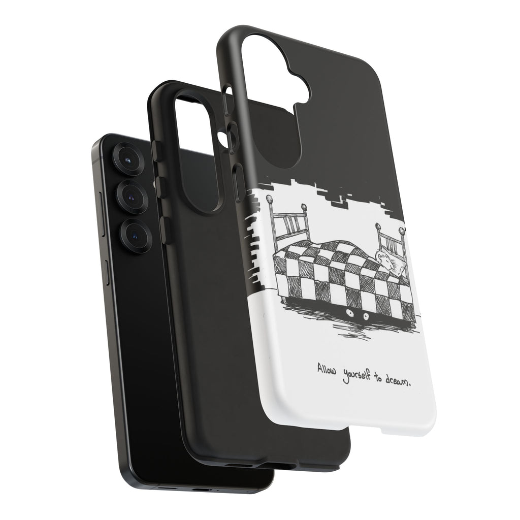 Phone Case 'Allow Yourself to Dream' Sketch Bed Black & White Protective Case