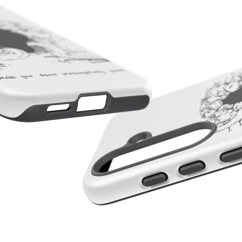 Phone Case - Gothic Illustration with ‘Make Your Home Graciously Yours’ Quote